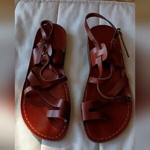 Camel Women's Brown Leather Sandals_44